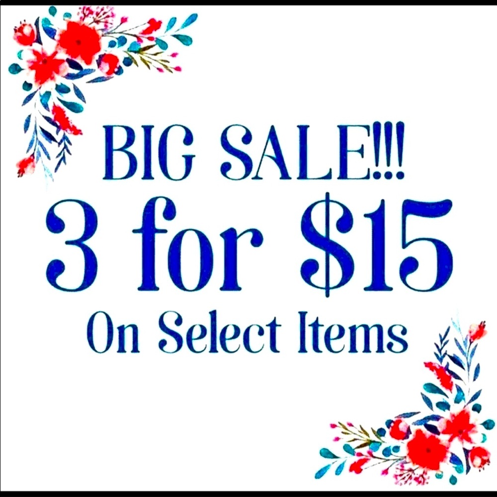 💜3/$15 SALE!💜 Add to a bundle and I will send an offer!ALL CATAGORIES!  💜💜